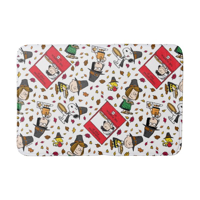 Peanuts | Happy Thanksgiving Pattern Bath Mat (Front)