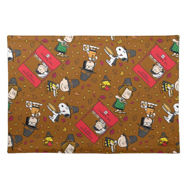Peanuts | Happy Thanksgiving Pattern Cloth Placemat (Front)