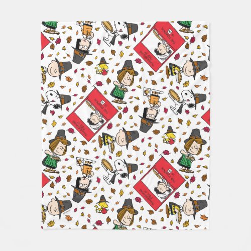 Peanuts  Happy Thanksgiving Pattern Fleece Blanket