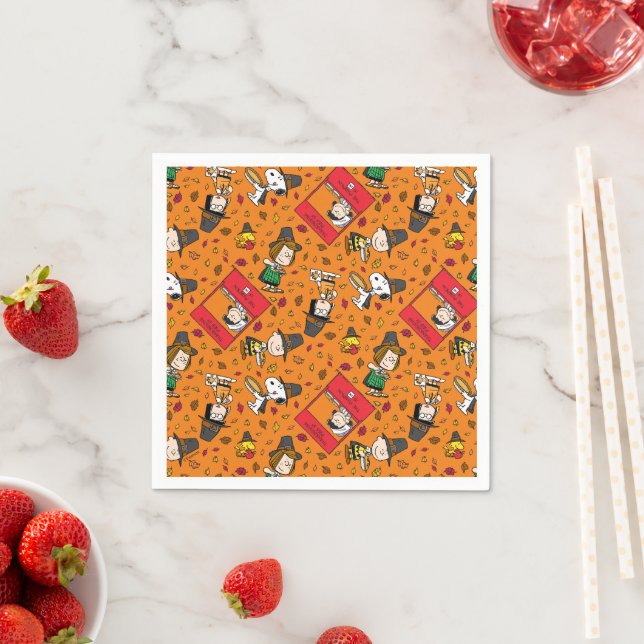 Peanuts | Happy Thanksgiving Pattern Napkins (Insitu)