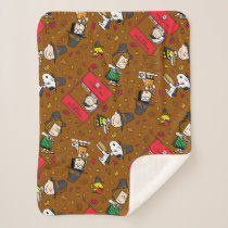 Peanuts | Happy Thanksgiving Pattern Sherpa Blanket