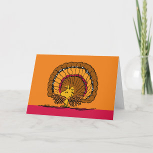 Peanuts   Happy Thanksgiving Woodstock Turkey Holiday Card