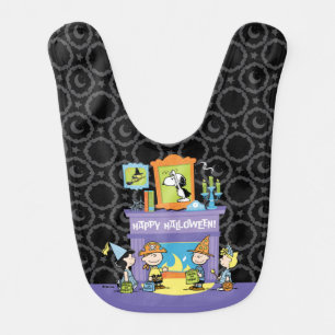 Peanuts Haunted Halls Halloween Baby Bib