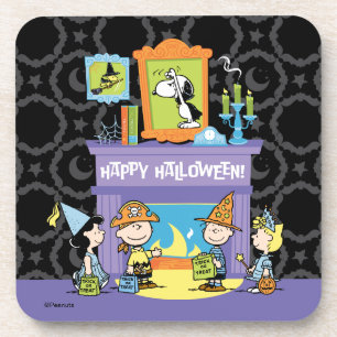 Peanuts Haunted Halls Halloween Beverage Coaster