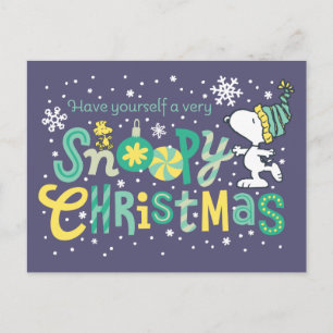 Peanuts   Have Yourself A Very Snoopy Christmas Holiday Postcard