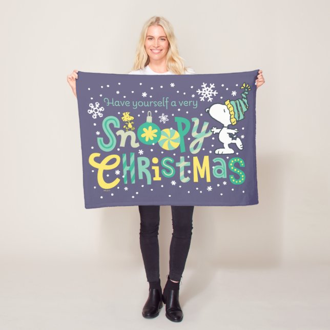 Peanuts | Have Yourself A Very Snoopy Fleece Blanket (In Situ)