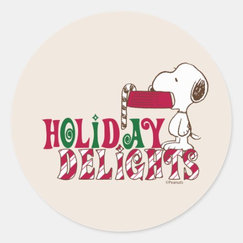 Peanuts  Holiday Delights Classic Round Sticker