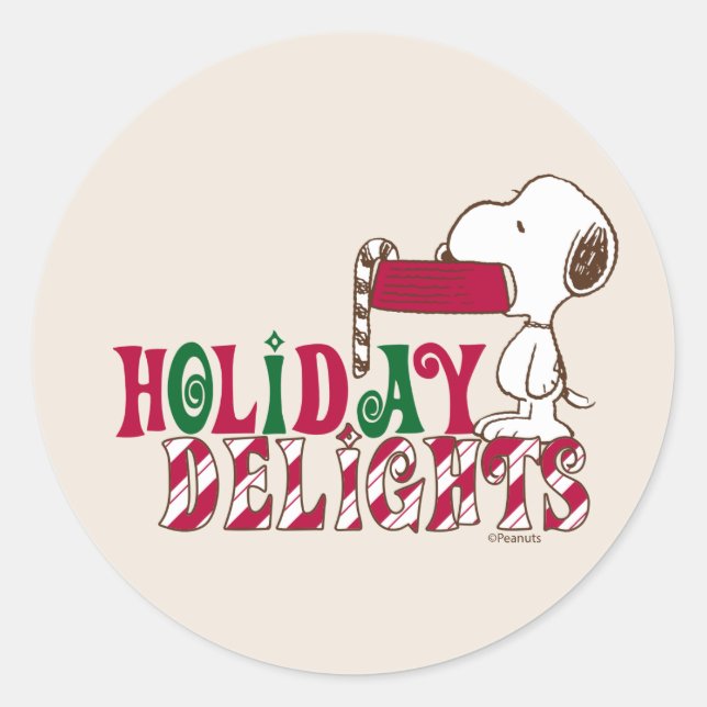 Peanuts | Holiday Delights Classic Round Sticker (Front)