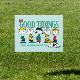 Peanuts Holiday Good Tidings Sign