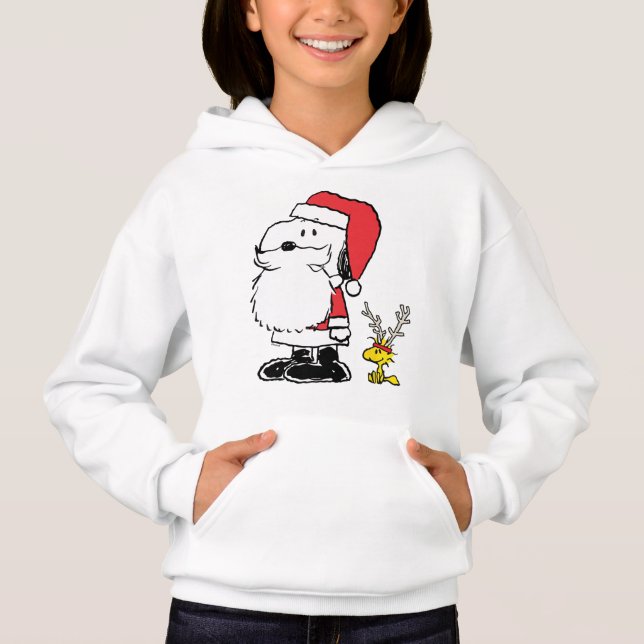 Peanuts Holiday Snoopy Woodstock Antler Hoodie (Front)