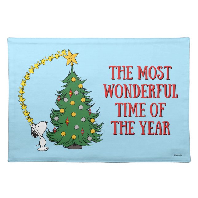 Peanuts | Holiday Tree Trimming Cloth Placemat (Front)