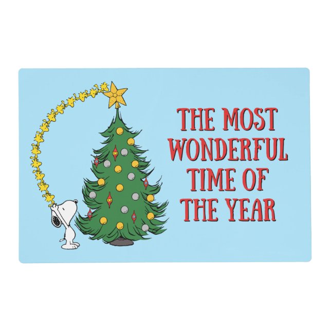 Peanuts | Holiday Tree Trimming Placemat (Front)