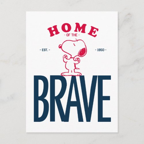 Peanuts  Home of the Brave Snoopy Postcard