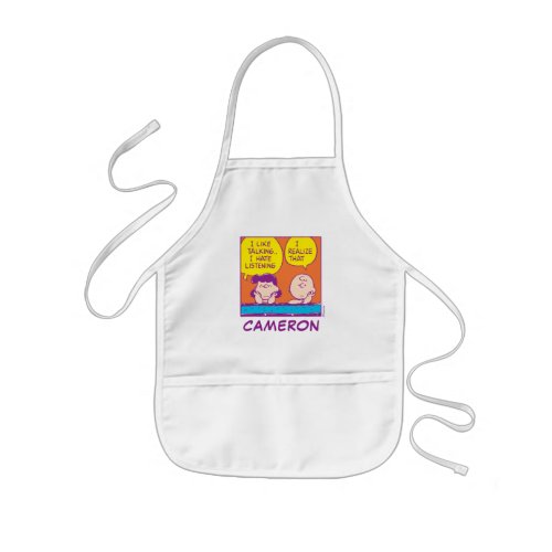 Peanuts  I Like Talking I Hate Listening Kids Apron