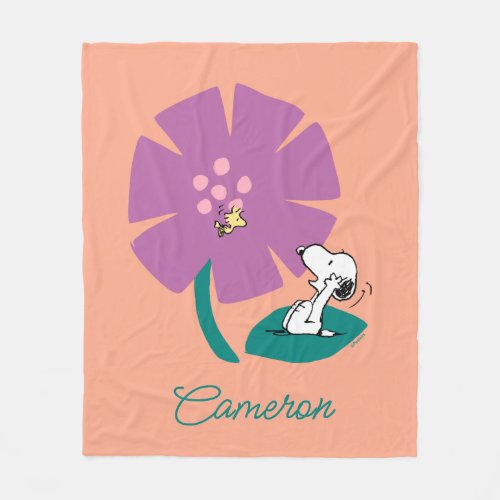 Peanuts  Illustrating Nature  Add Your Name Fleece Blanket