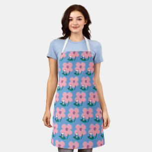 Peanuts   Illustrating Nature Pink Flower Apron