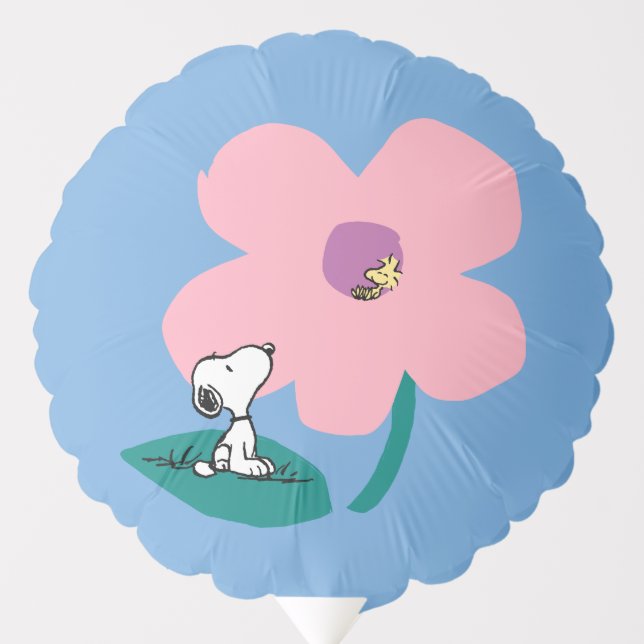 Peanuts | Illustrating Nature Pink Flower Balloon (Front)