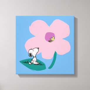 Peanuts   Illustrating Nature Pink Flower Canvas Print