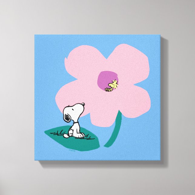 Peanuts | Illustrating Nature Pink Flower Canvas Print (Front)