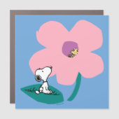 Peanuts | Illustrating Nature Pink Flower Car Magnet (Front)