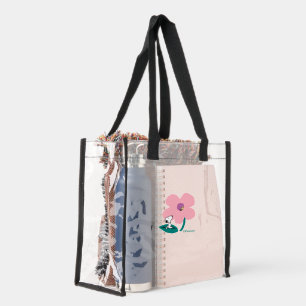 Peanuts Illustrating Nature Pink Flower Clear Tote Bag