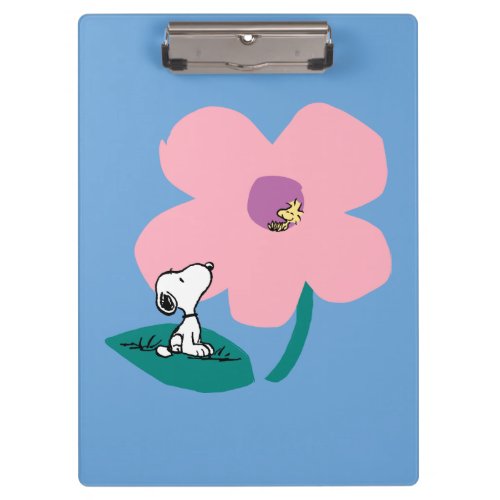 Peanuts  Illustrating Nature Pink Flower Clipboard