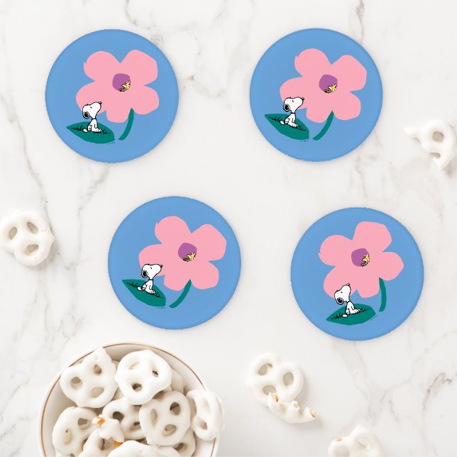 Peanuts | Illustrating Nature Pink Flower Coaster Set (In Situ)