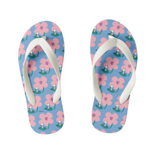 Peanuts Illustrating Nature Pink Flower Kid's Flip Flops