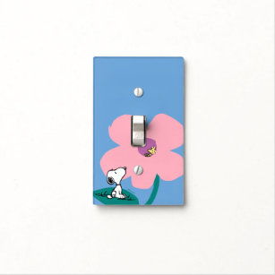Peanuts   Illustrating Nature Pink Flower Light Switch Cover