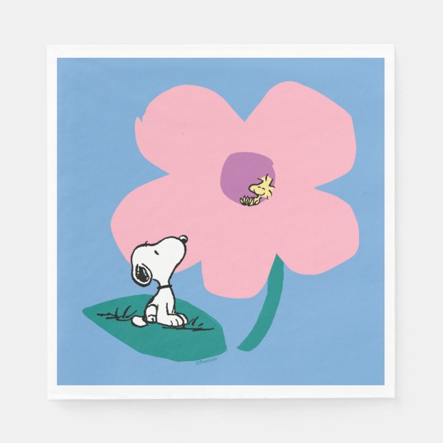 Peanuts | Illustrating Nature Pink Flower Napkins (Front)