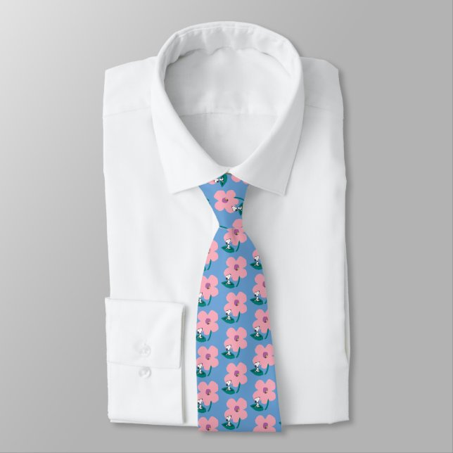 Peanuts | Illustrating Nature Pink Flower Neck Tie (Tied)