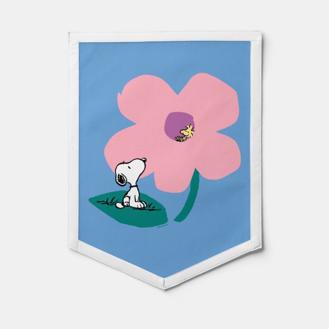 Peanuts | Illustrating Nature Pink Flower Pennant (Front)
