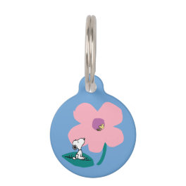 Peanuts Illustrating Nature Pink Flower Pet ID Tag