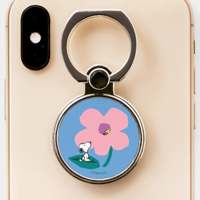 Peanuts | Illustrating Nature Pink Flower Phone Ring Stand (Close Up)