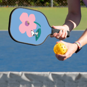 Peanuts Illustrating Nature Pink Flower Pickleball Paddle