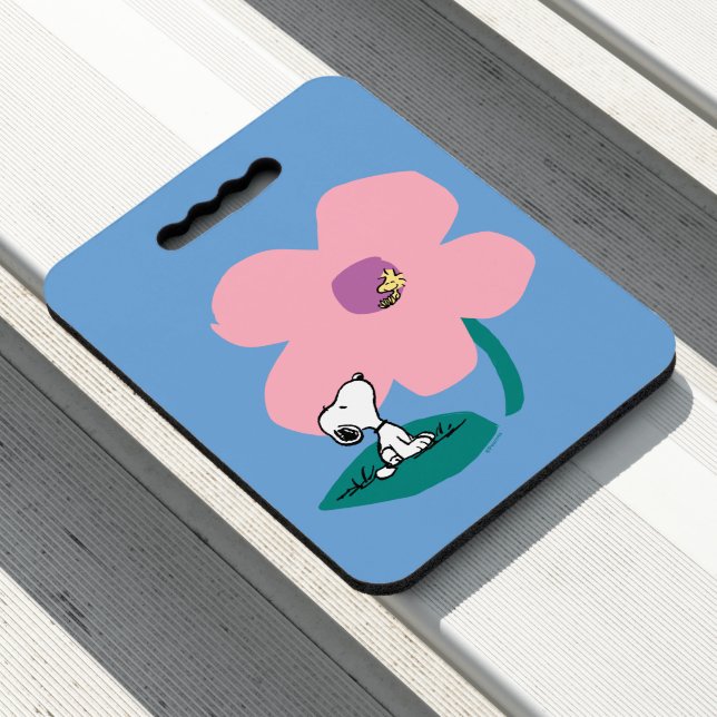 Peanuts | Illustrating Nature Pink Flower Seat Cushion (In Situ)