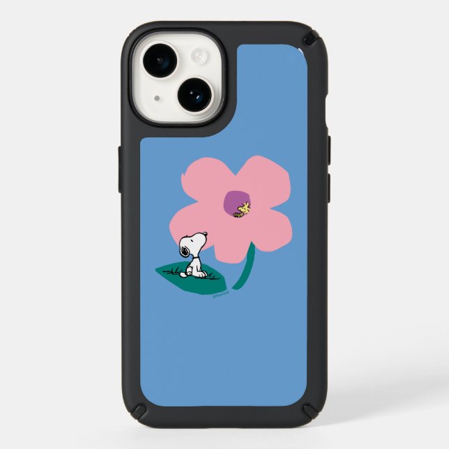 Peanuts | Illustrating Nature Pink Flower Speck iPhone Case (Front)