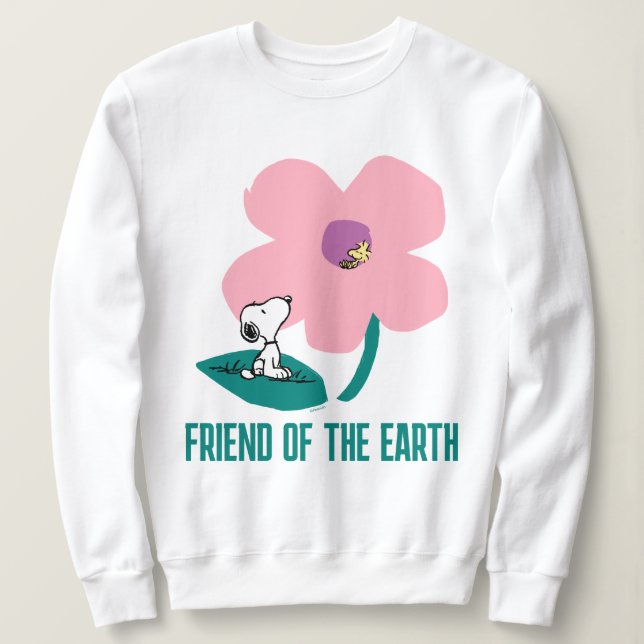 Peanuts | Illustrating Nature Pink Flower Sweatshirt (Design Front)