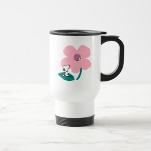 Peanuts Illustrating Nature Pink Flower Travel Mug