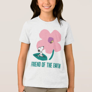 Peanuts   Illustrating Nature Pink Flower Tri-Blend Shirt