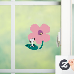 Peanuts   Illustrating Nature Pink Flower Window Cling