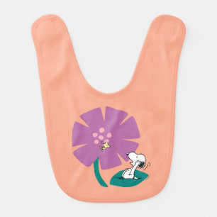 Peanuts Illustrating Nature Purple Flower Baby Bib