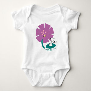 Peanuts   Illustrating Nature Purple Flower Baby Bodysuit