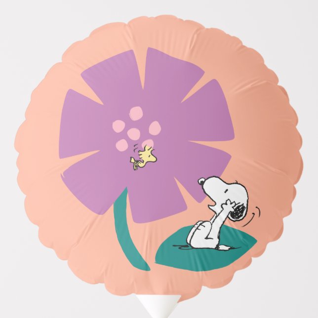 Peanuts | Illustrating Nature Purple Flower Balloon (Front)