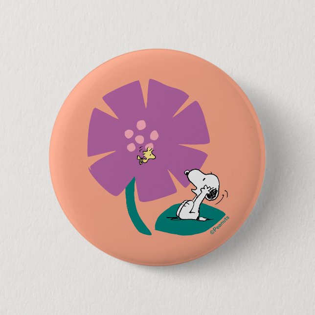 Peanuts | Illustrating Nature Purple Flower Button (Front)