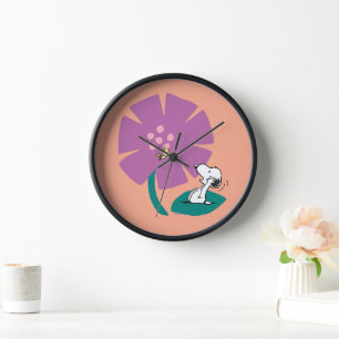 Peanuts Illustrating Nature Purple Flower Clock