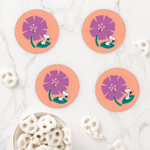 Peanuts Illustrating Nature Purple Flower Coaster Set