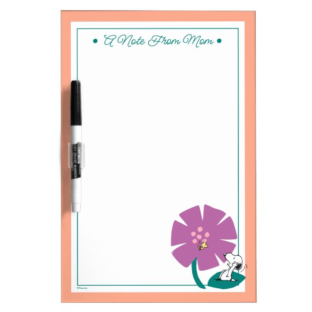 Peanuts | Illustrating Nature Purple Flower Dry Erase Board (Front)