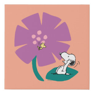 Peanuts Illustrating Nature Purple Flower Faux Canvas Print