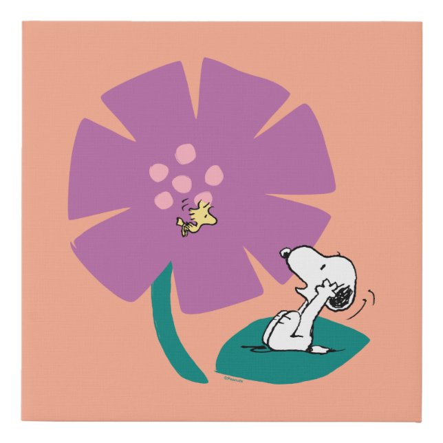 Peanuts | Illustrating Nature Purple Flower Faux Canvas Print (Front)